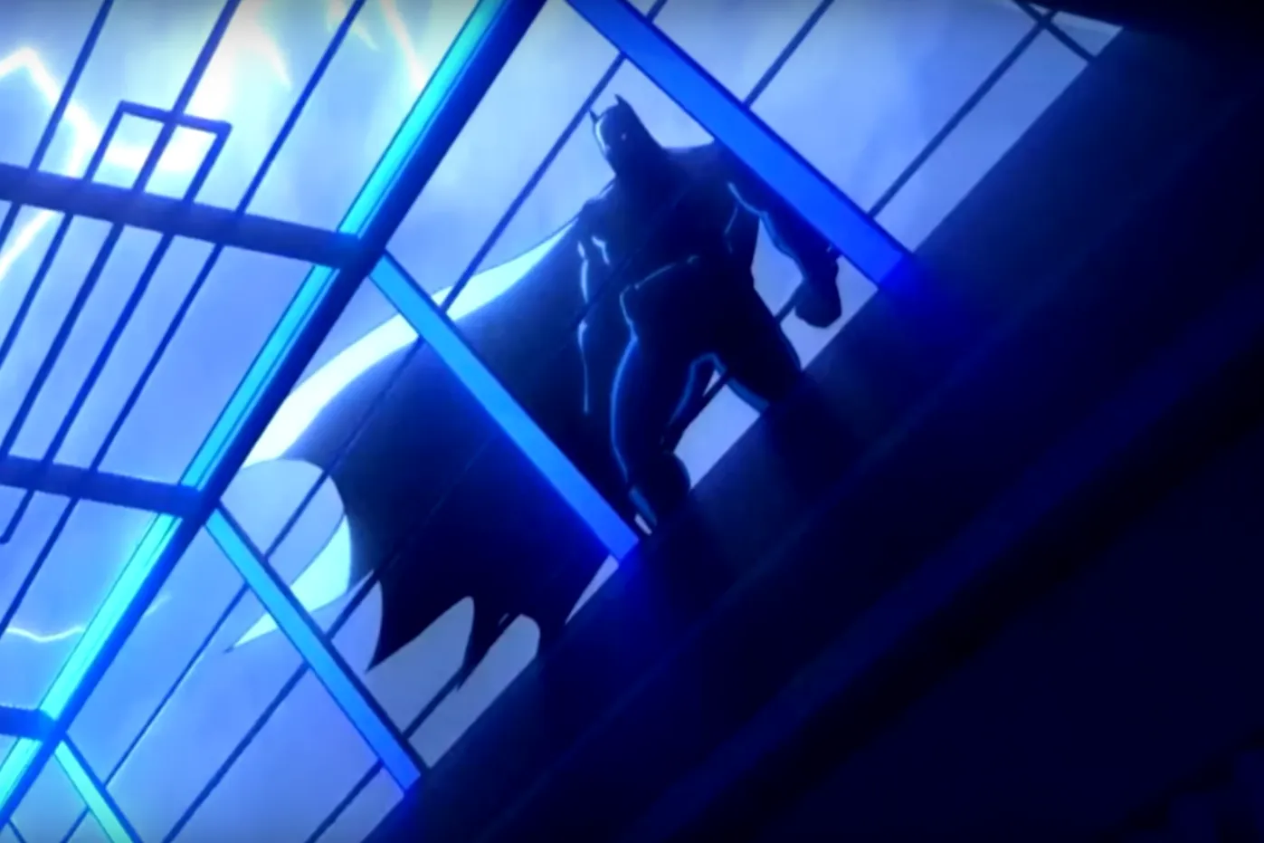 La silhouette de Batman sur le toit