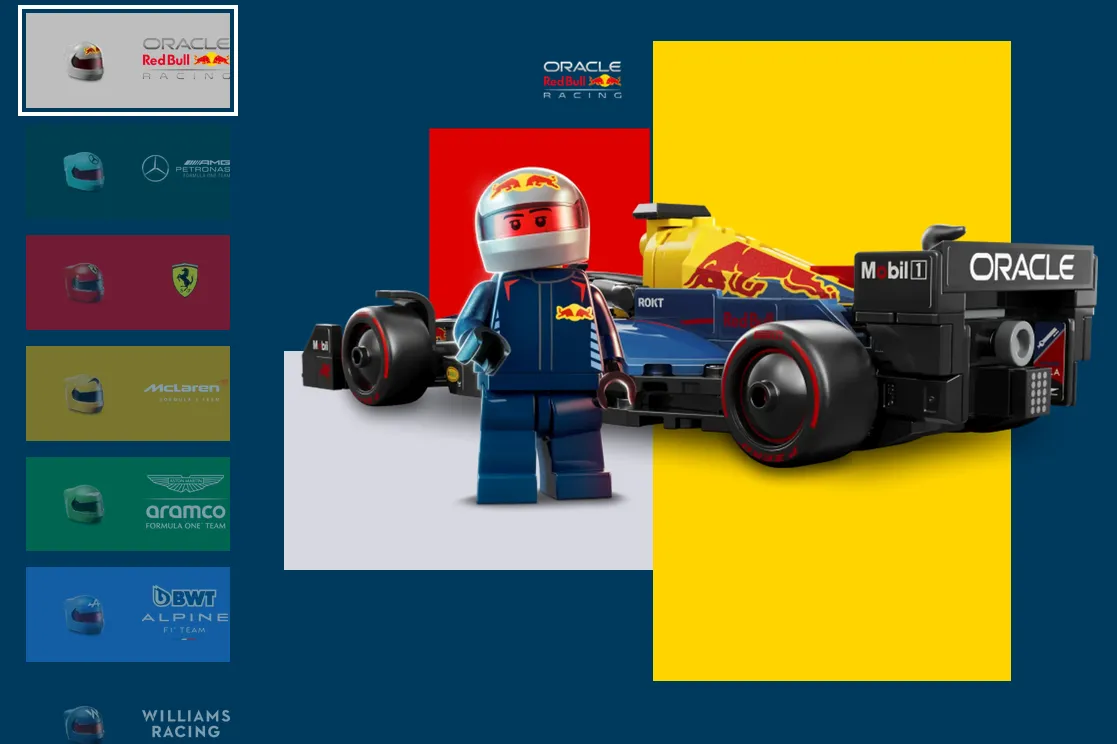 Les équipes F1 Lego racing