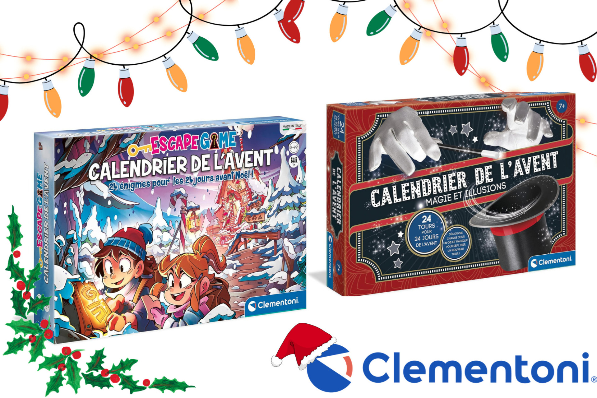 Idées de cadeaux Dévoilez la magie de Noël 2023 avec les calendriers de l'Avent Illusion et Escape Game de Clementoni