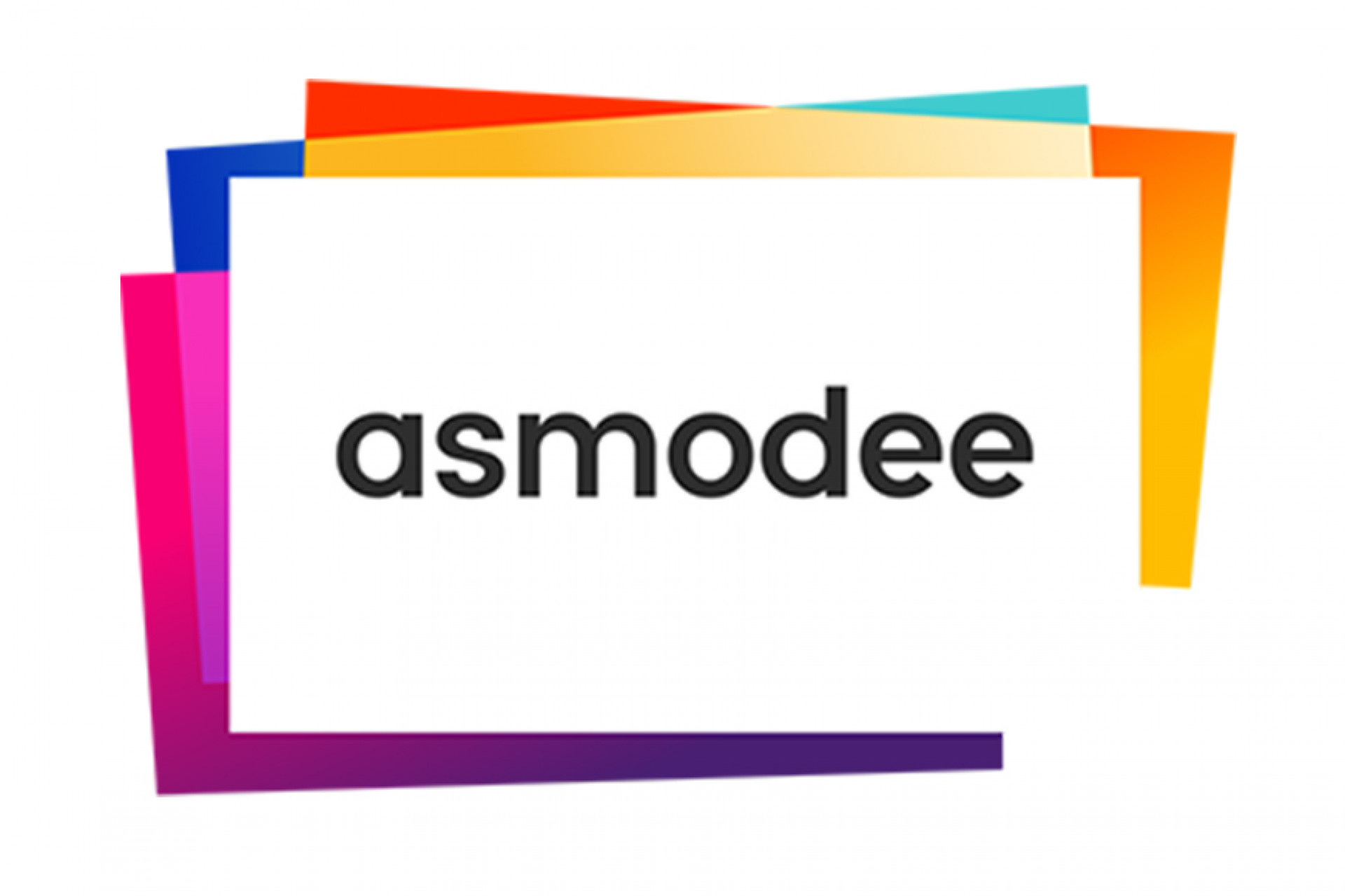 Logo de la marque Asmodee en noir sur fond blanc.