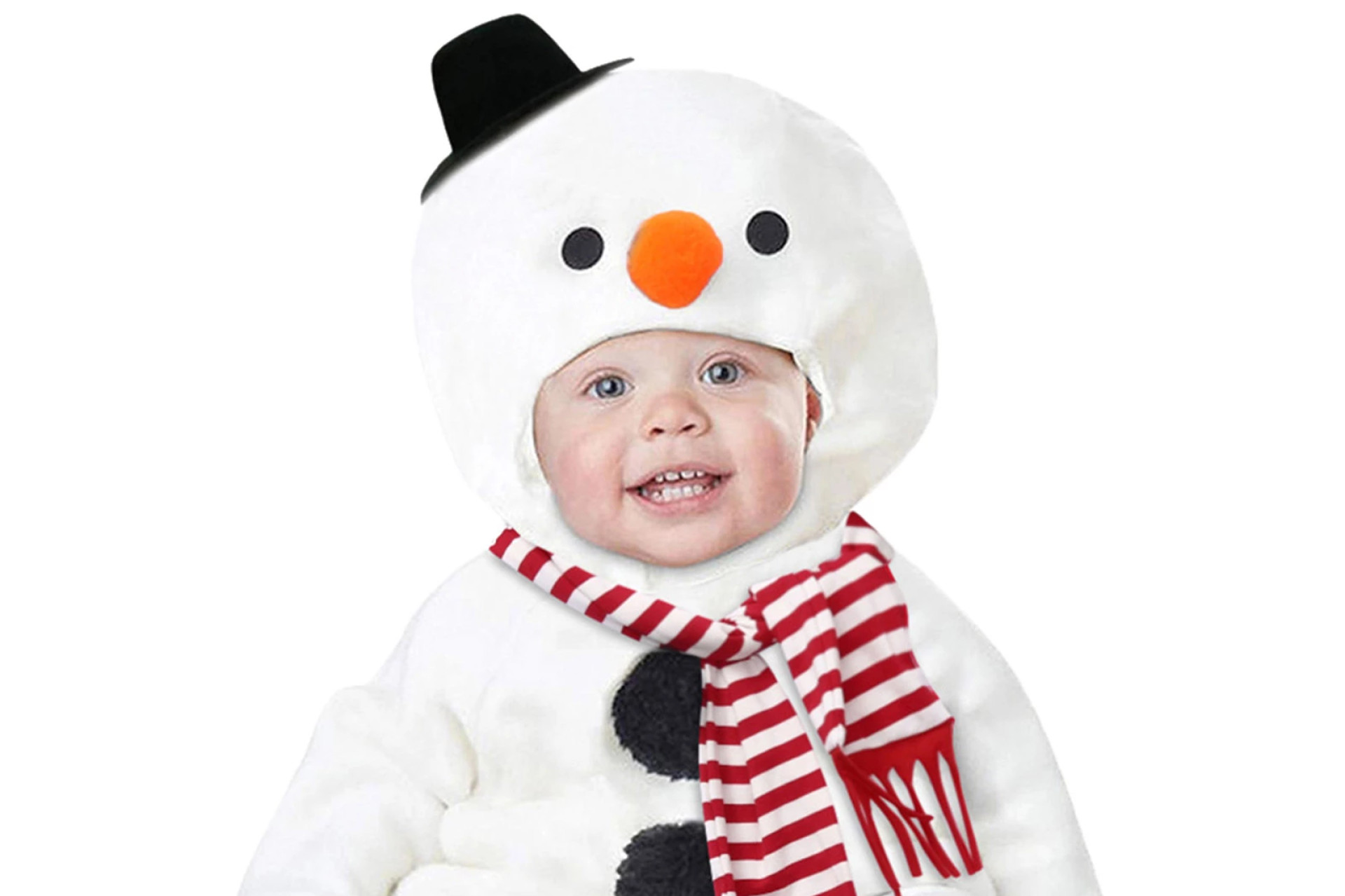 Bébé déguisé en bonhomme de neige