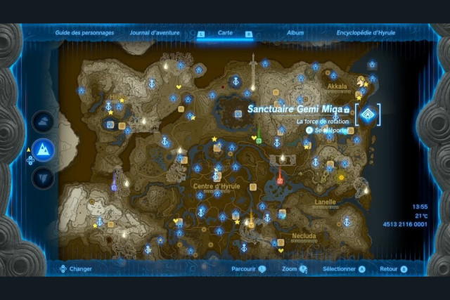 Carte du mon d'Hyrule Zelda