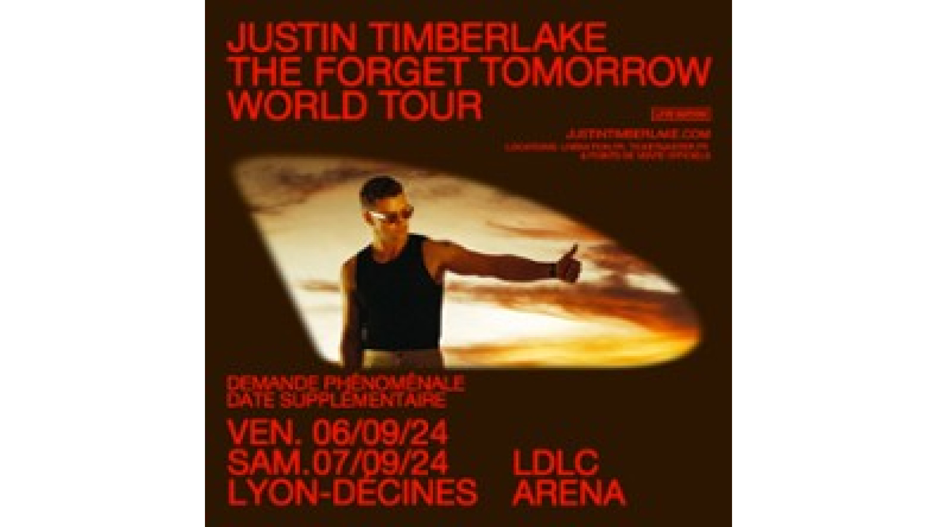 Concert Justin Timberlake à Decines Charpieu