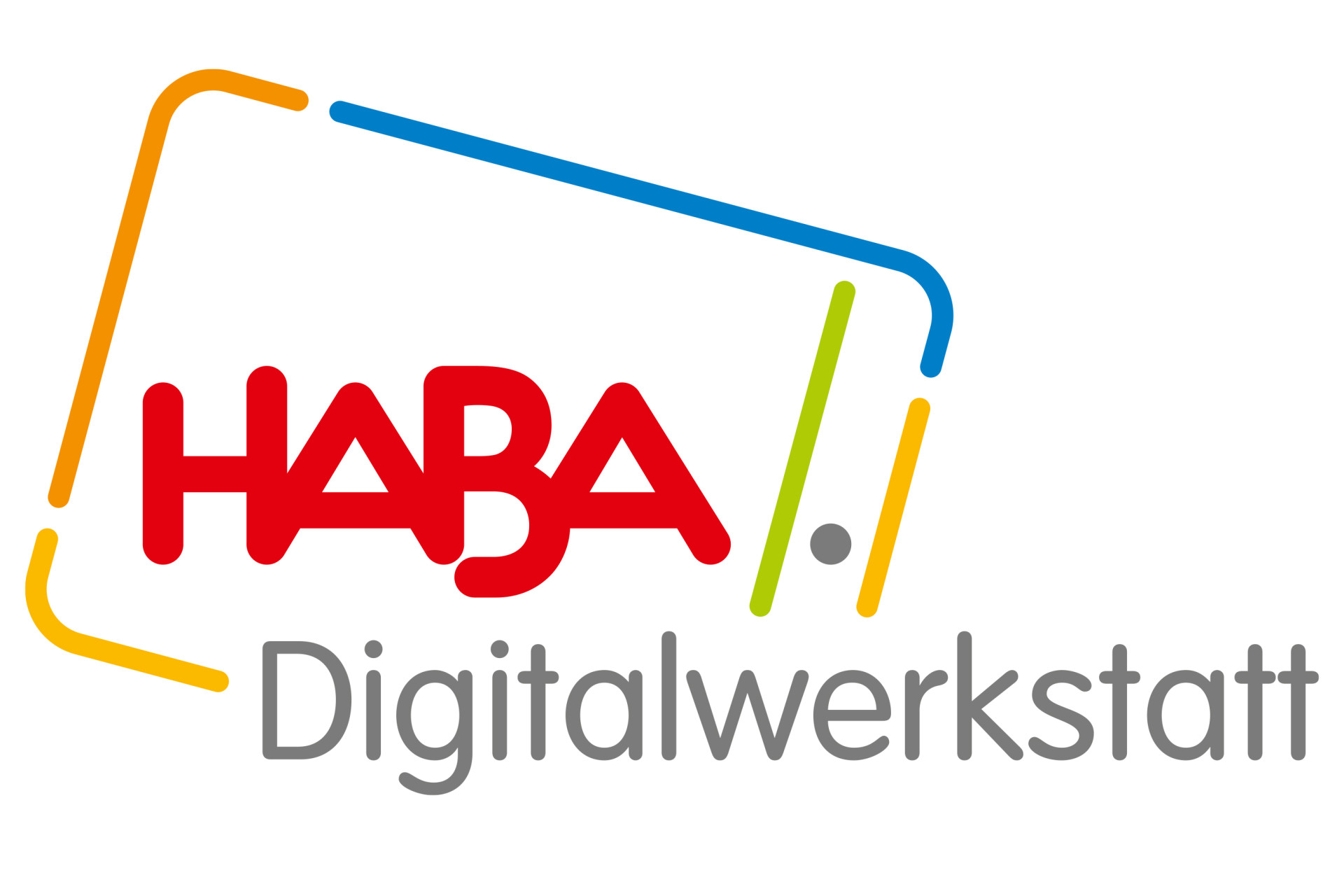 Logo de la marque allemande Haba en rouge sur fond blanc.