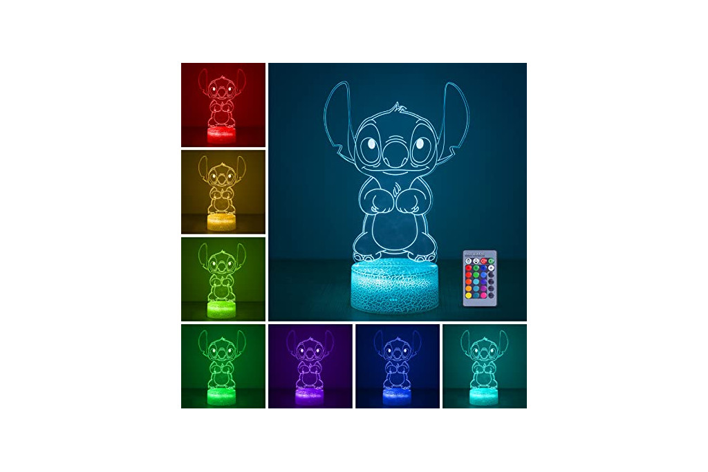 Logo Figurine Stitch, Lumière Led, Décoration D'intérieur, USB, Lampe Stitch