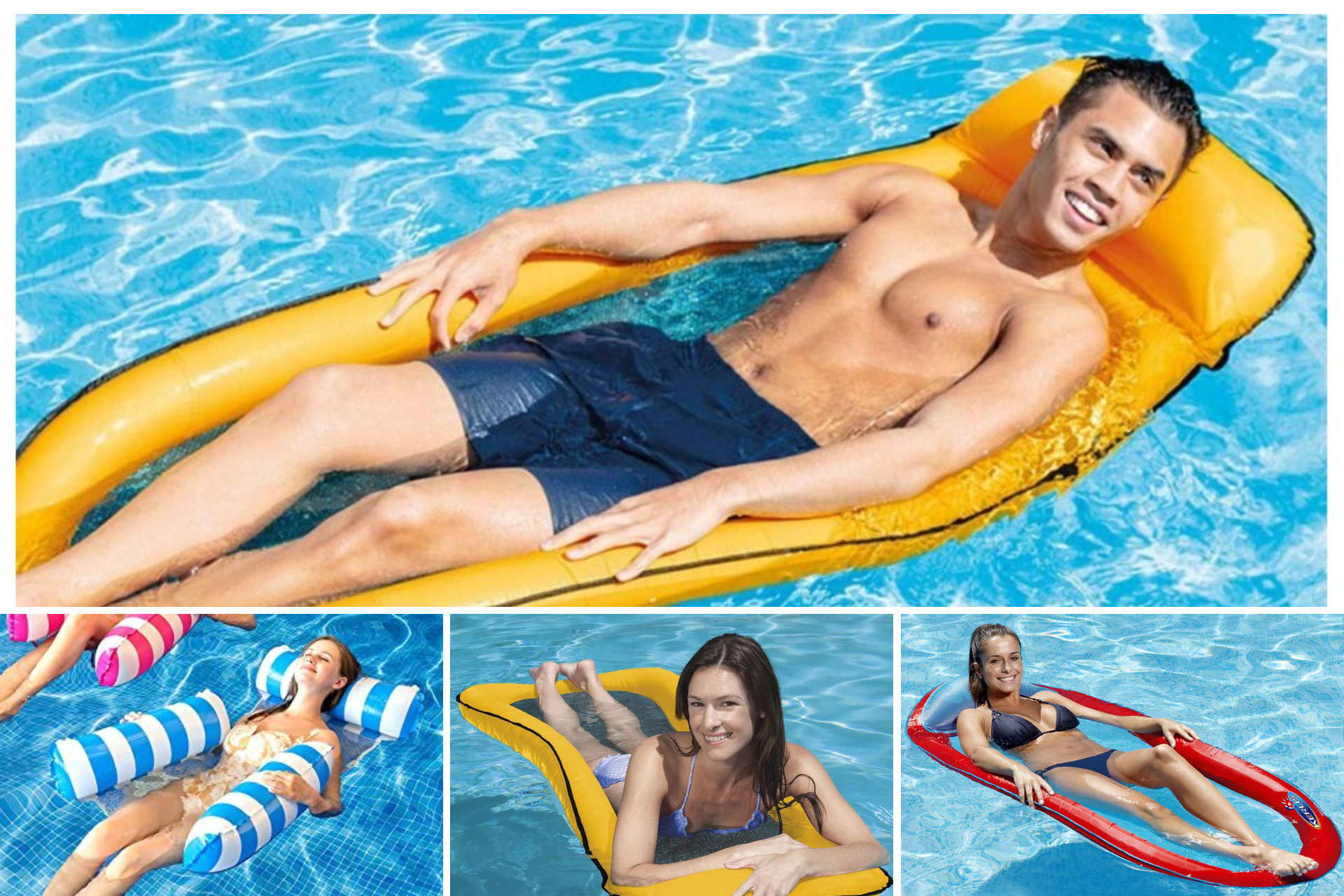 Photos d'adultes qui se relaxent dans la piscine