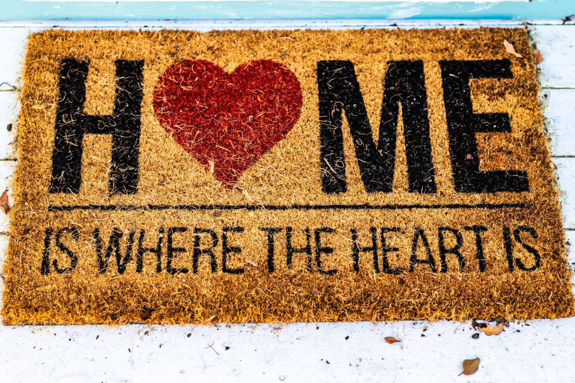Paillasson à message : home is where the heart is