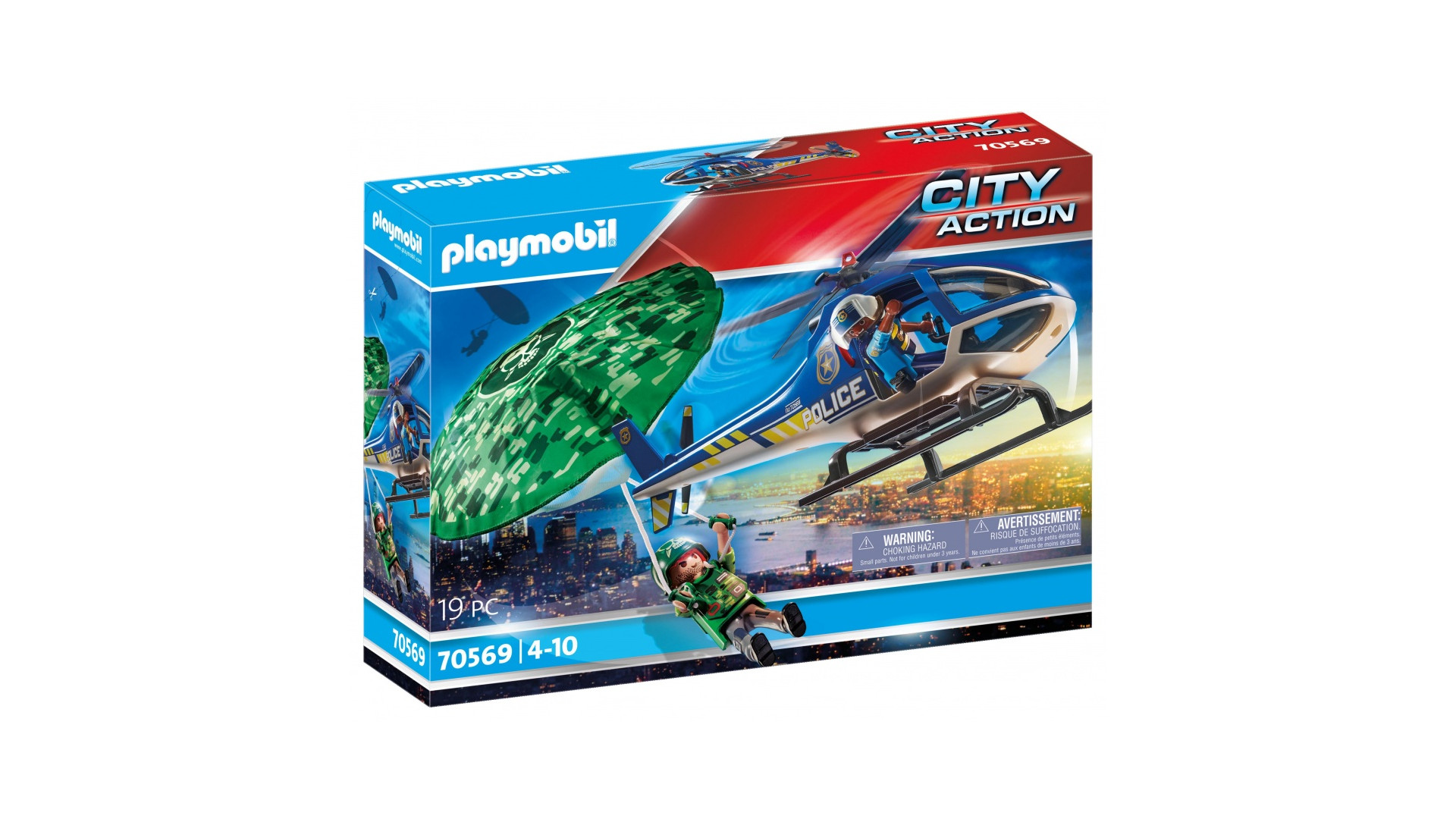 Acheter Playmobil® - Hélicoptère De Police Et Parachutiste - 70569 - Playmobil® City Action