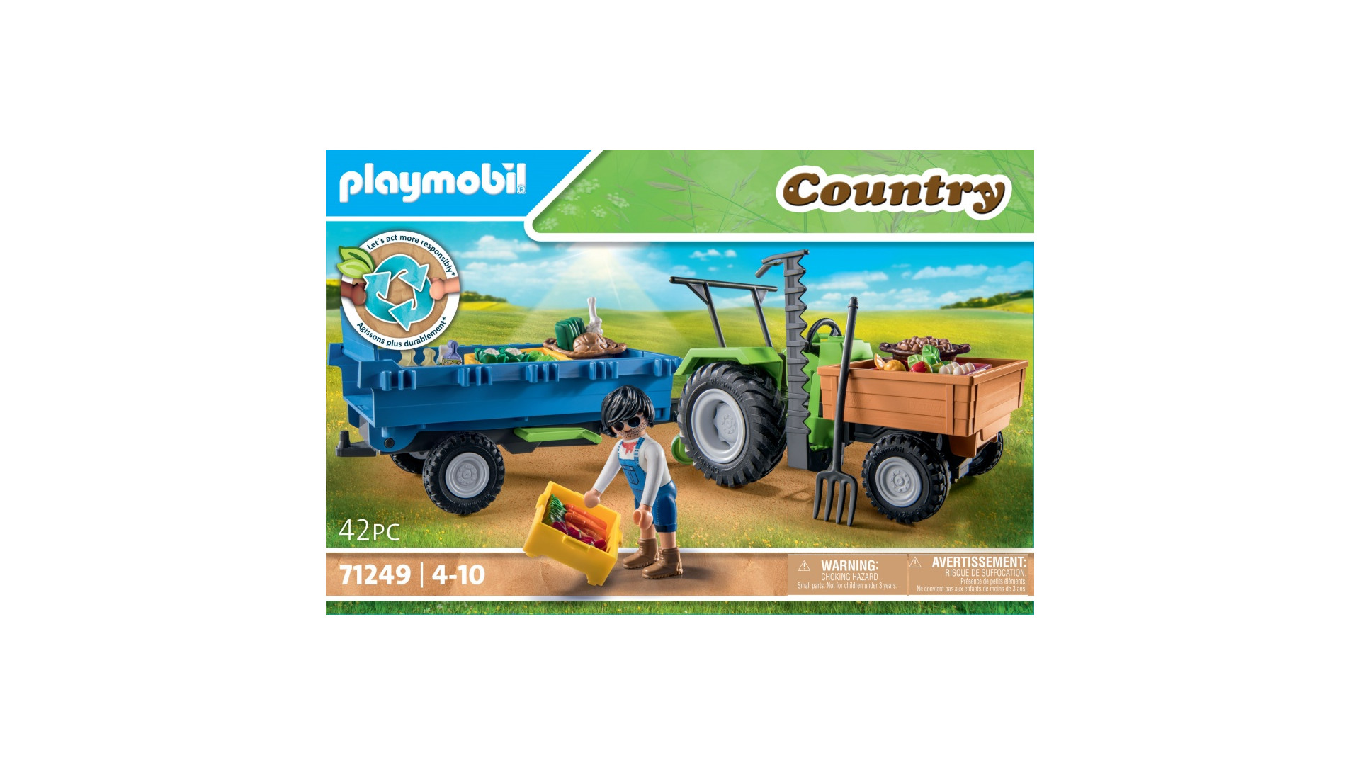 Acheter Playmobil® - Tracteur Avec Remorque - 71249 - Playmobil® Country