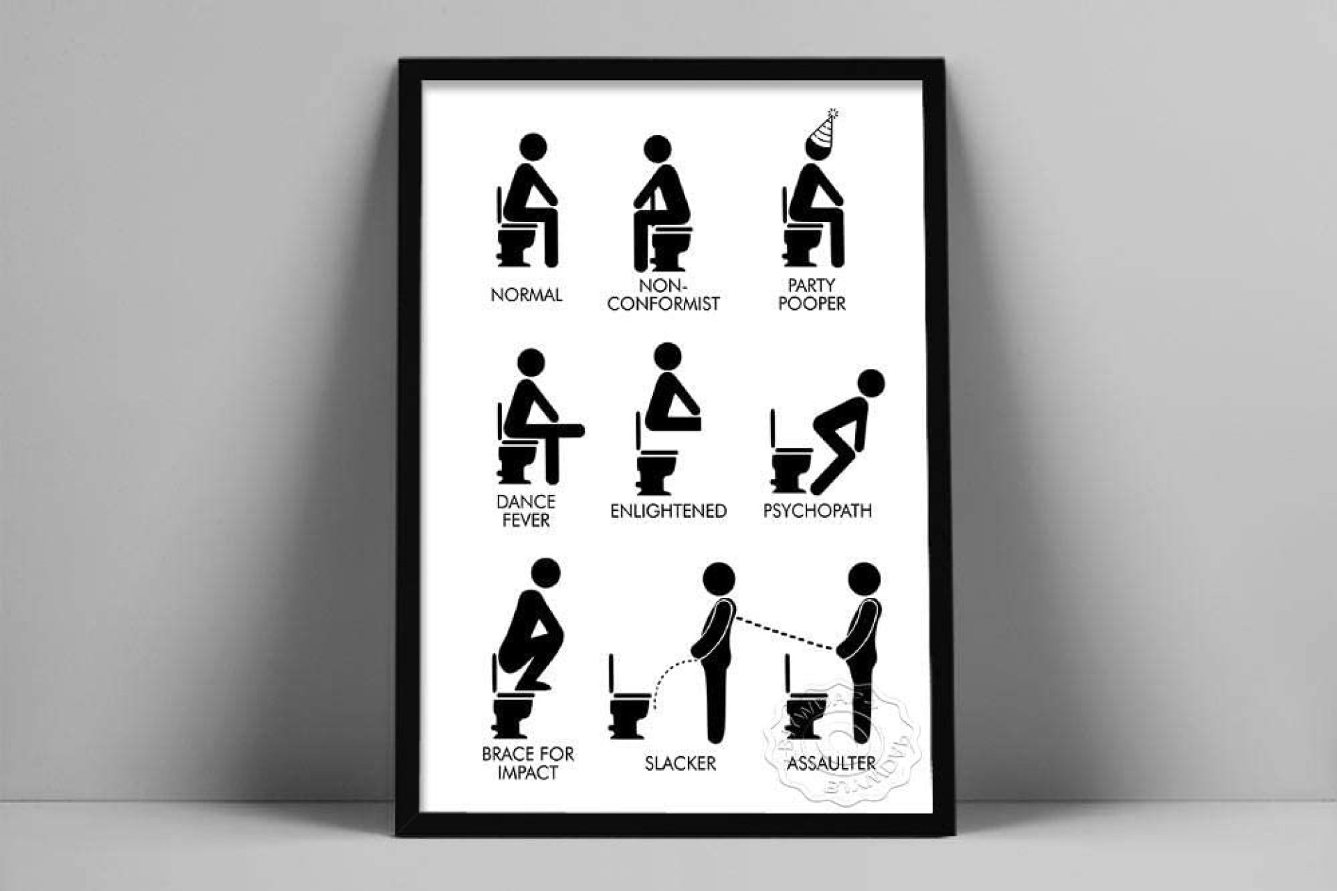 Affiche Imprime Toilette Humour 