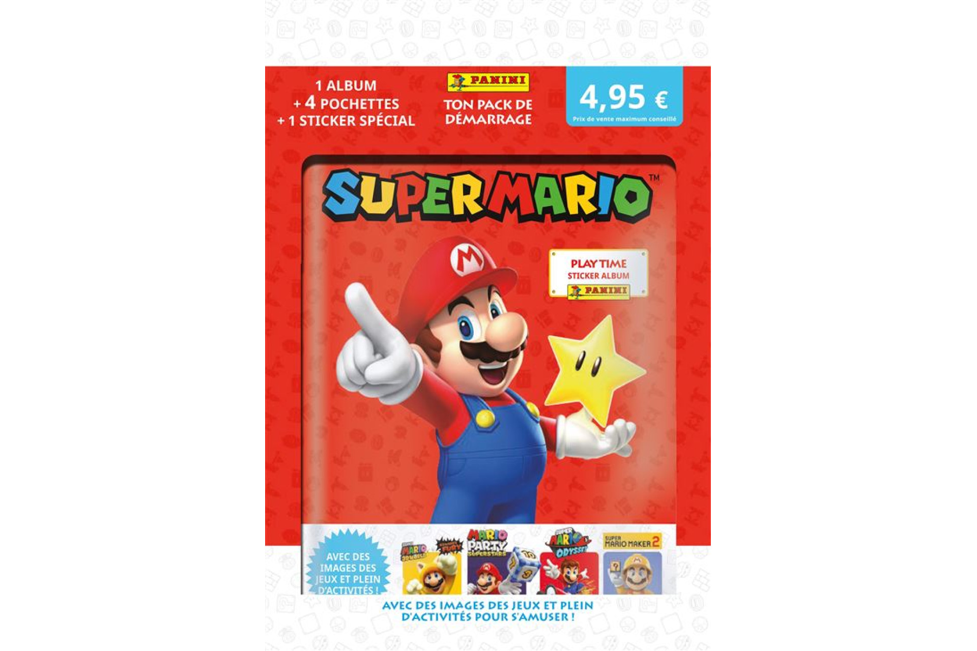 Acheter Album Stickers à collectionner Panini Super Mario avec 4 pochettes et 1 sticker édition limitée