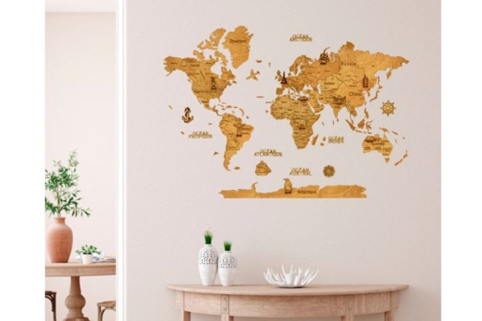 Acheter Carte du monde en bois 2D