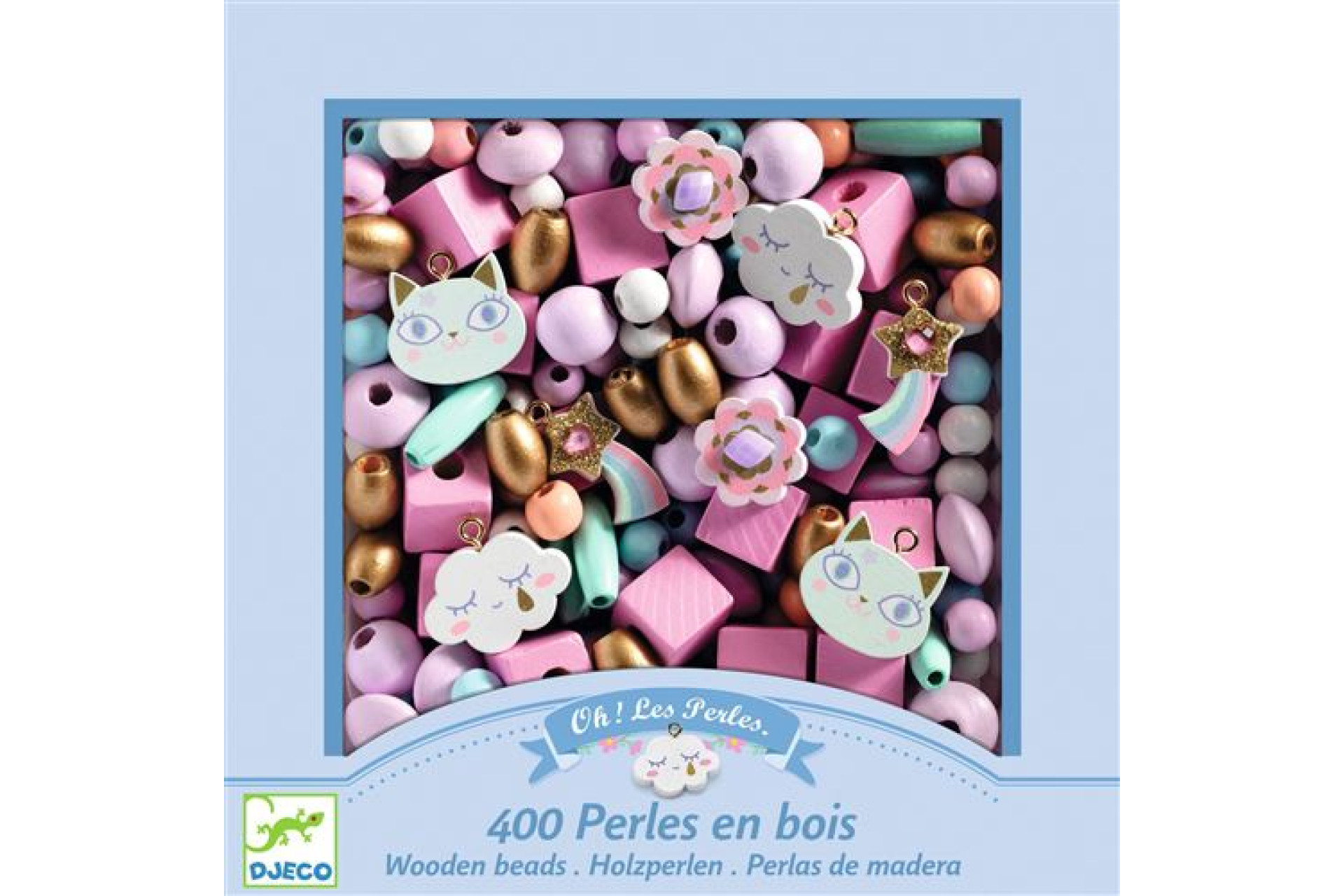 Acheter Création perle et bijou Djeco Perles en bois Arc-en-ciel