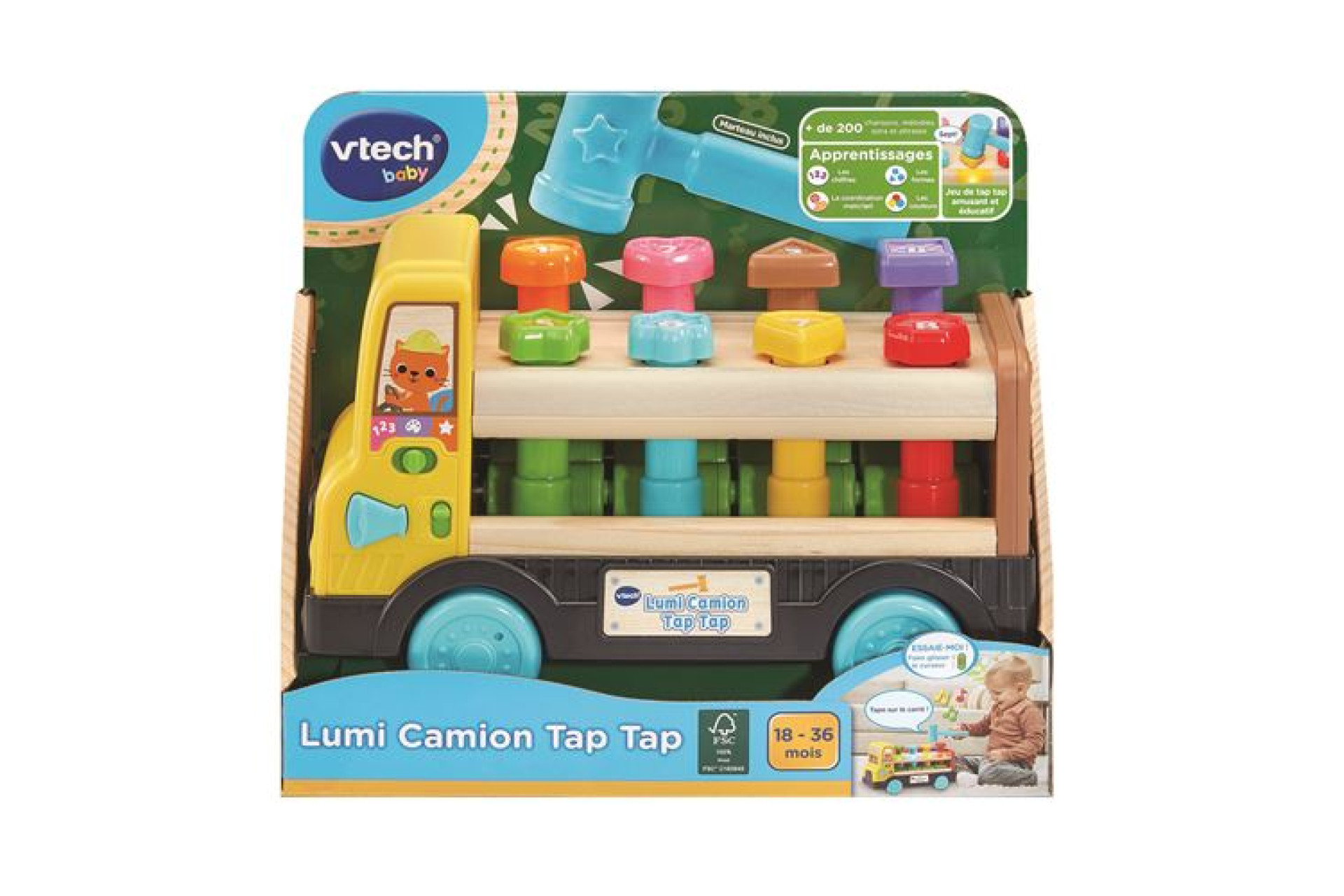 Acheter Jeu d'éveil Vtech Baby Lumi Camion Tap Tap Jouet avec prtie Bois Certifié FSC