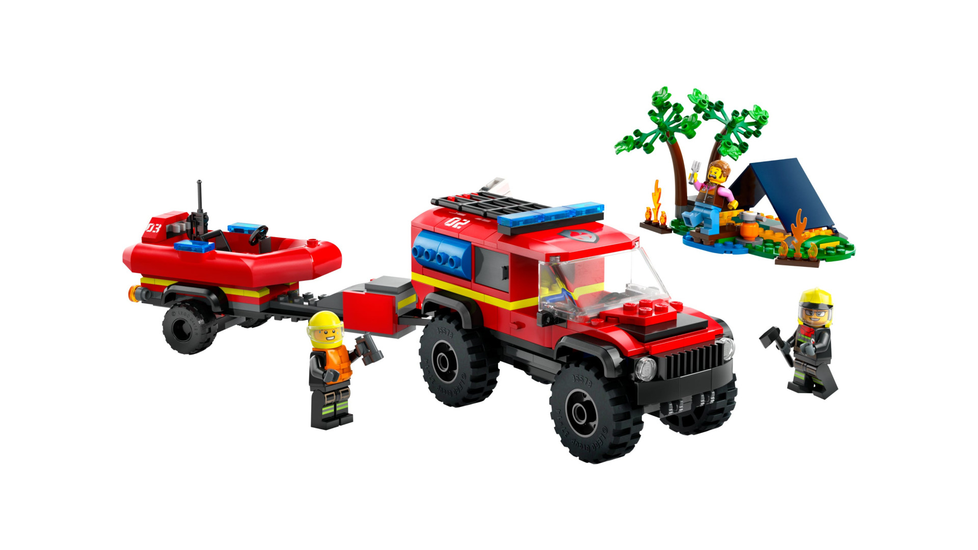 Acheter Lego® 60412 - Le Camion De Pompiers 4x4 Et Le Canot De Sauvetage - Lego® City