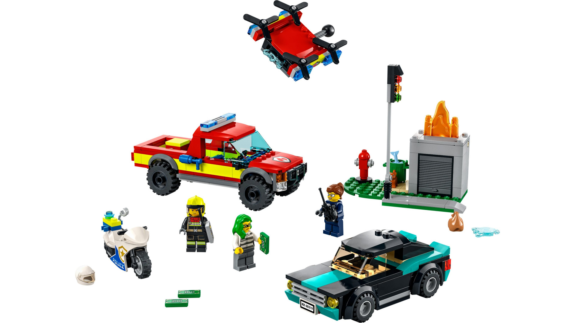 Acheter Le Sauvetage Des Pompiers Et La Course-poursuite De La Police - Lego® City - 60319