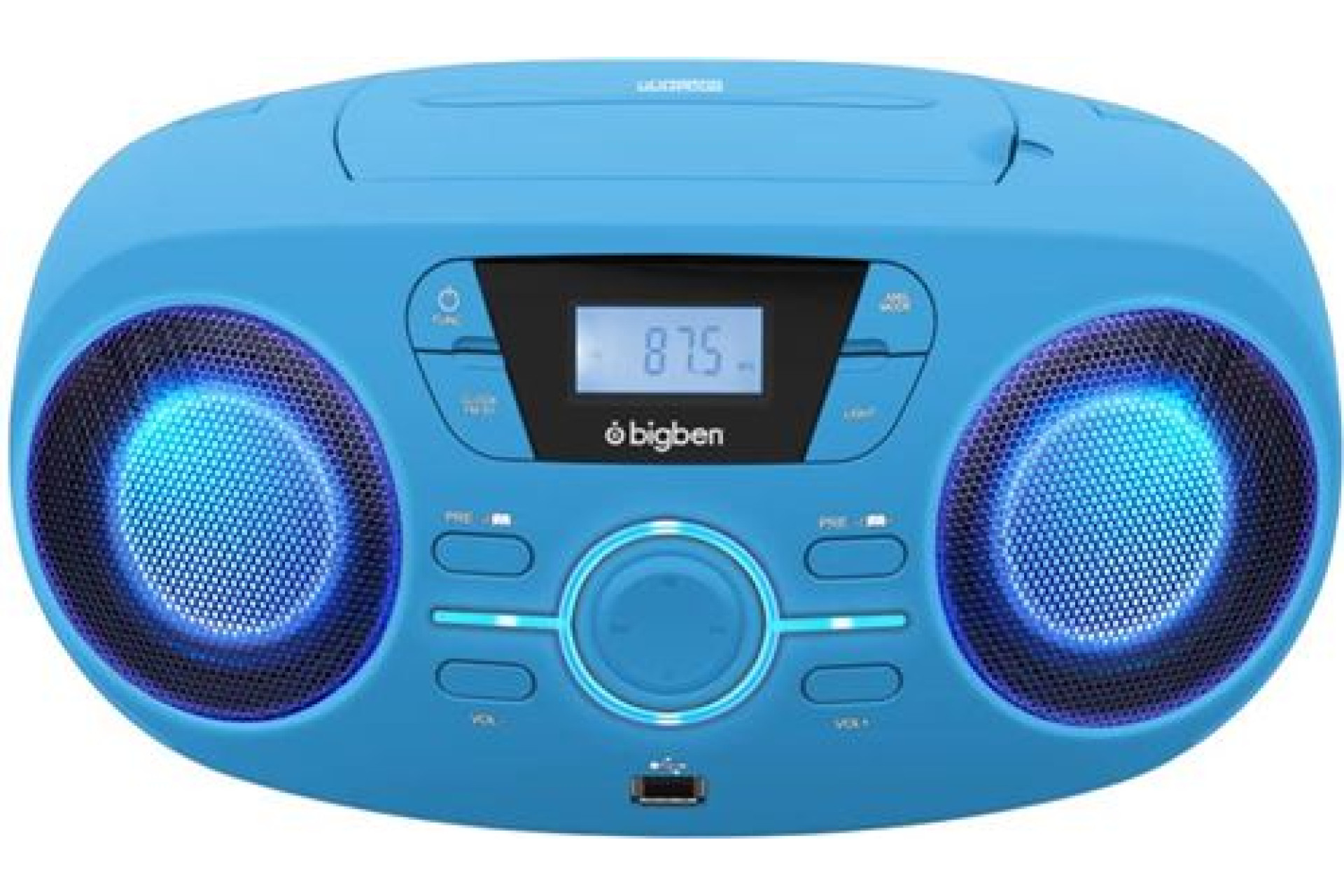 Acheter Lecteur CD/USB portable BigBen avec effets lumineux Bleu