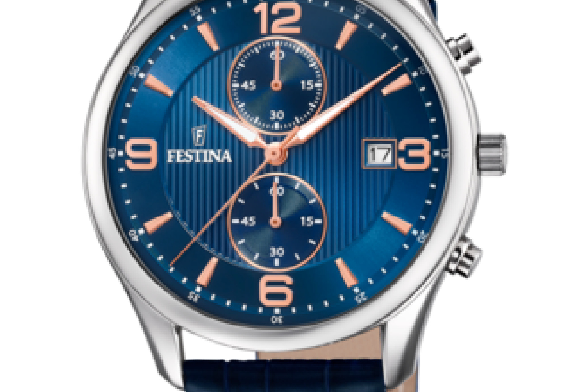 Acheter Montre Festina Timeless Chronograph F6855/6 Bleu, Bracelet D’ Cuir, Homme