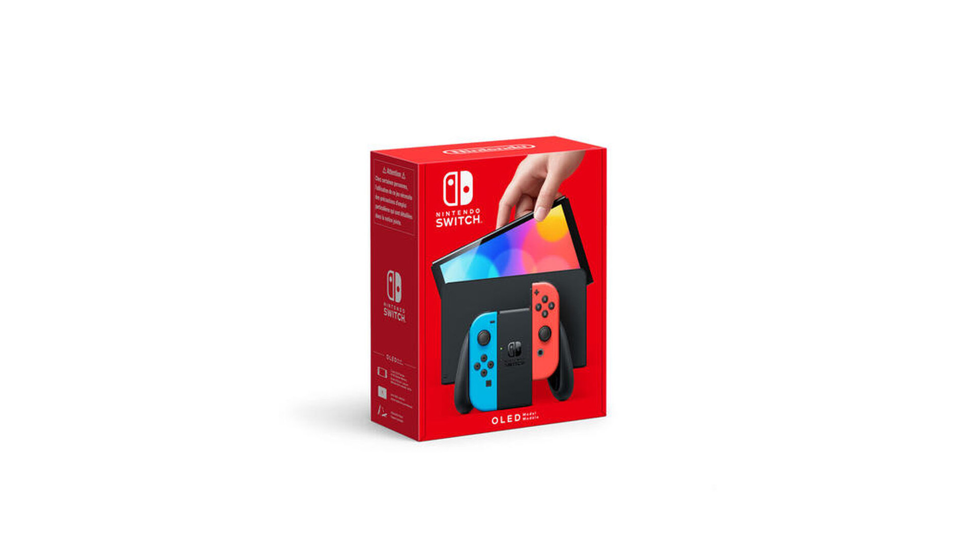 Nintendo Switch (modèle Oled) Avec Manettes Joy-con Bleu Néon/rouge Néon