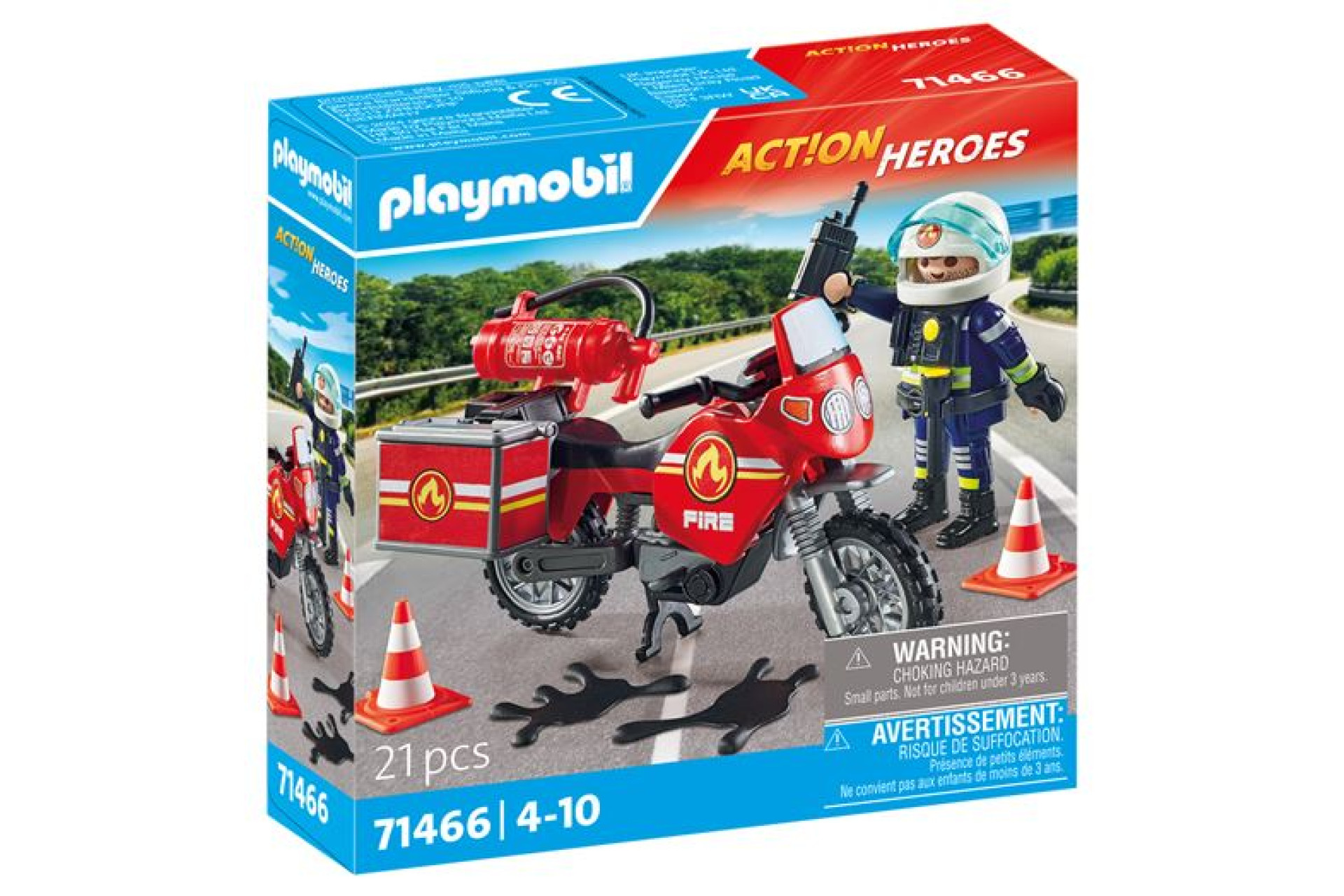 Acheter Playmobil Action Heroes 71466 Pompier et moto