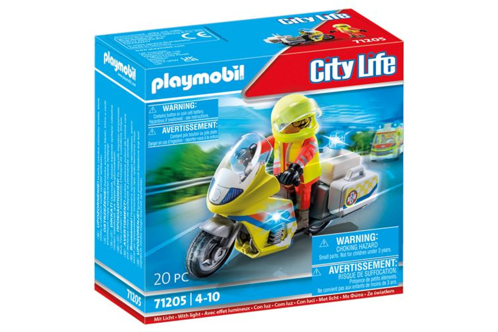 Acheter Playmobil City Life 71205 Urgentiste avec moto et effet lumineux