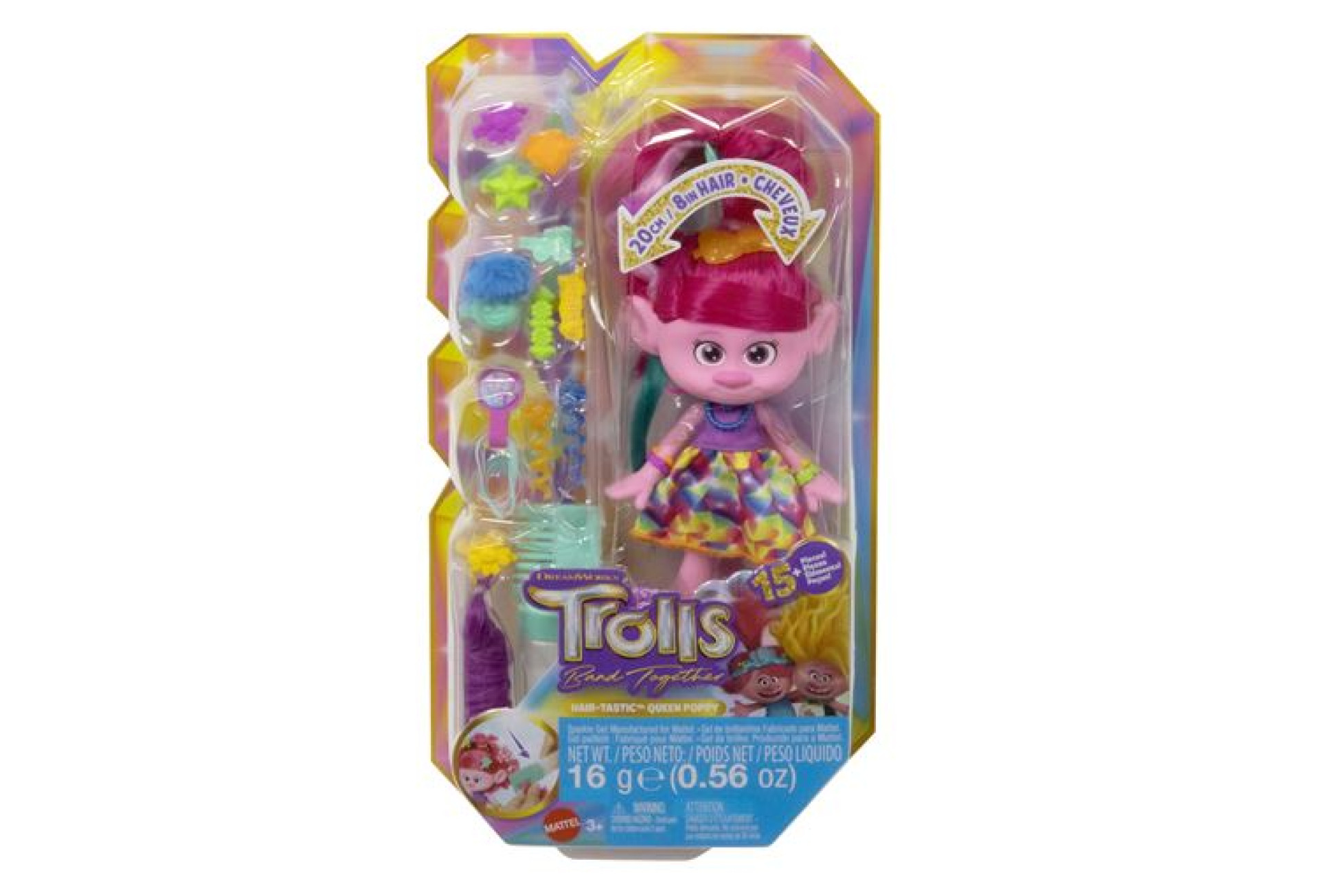 Acheter Poupée Mattel Trolls 3 Poppy Cheveux à Paillettes