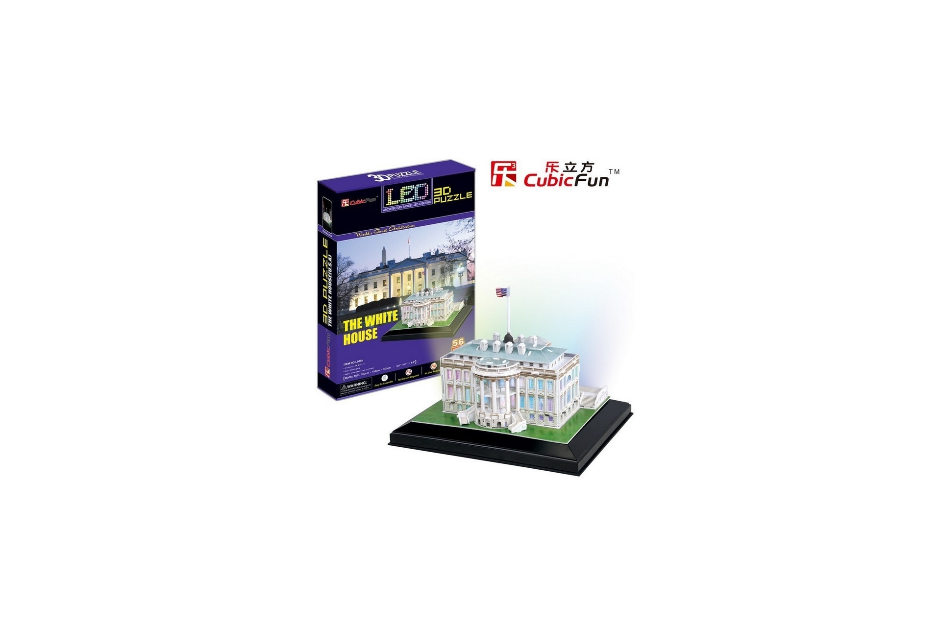 Acheter Puzzle 3D avec LED - Washington : La Maison Blanche Cubic Fun