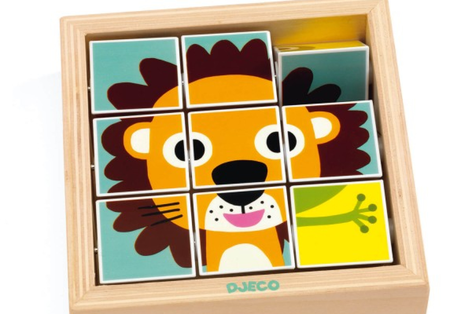 Acheter Puzzle 9 cubes en bois : Tournanimo - Djeco
