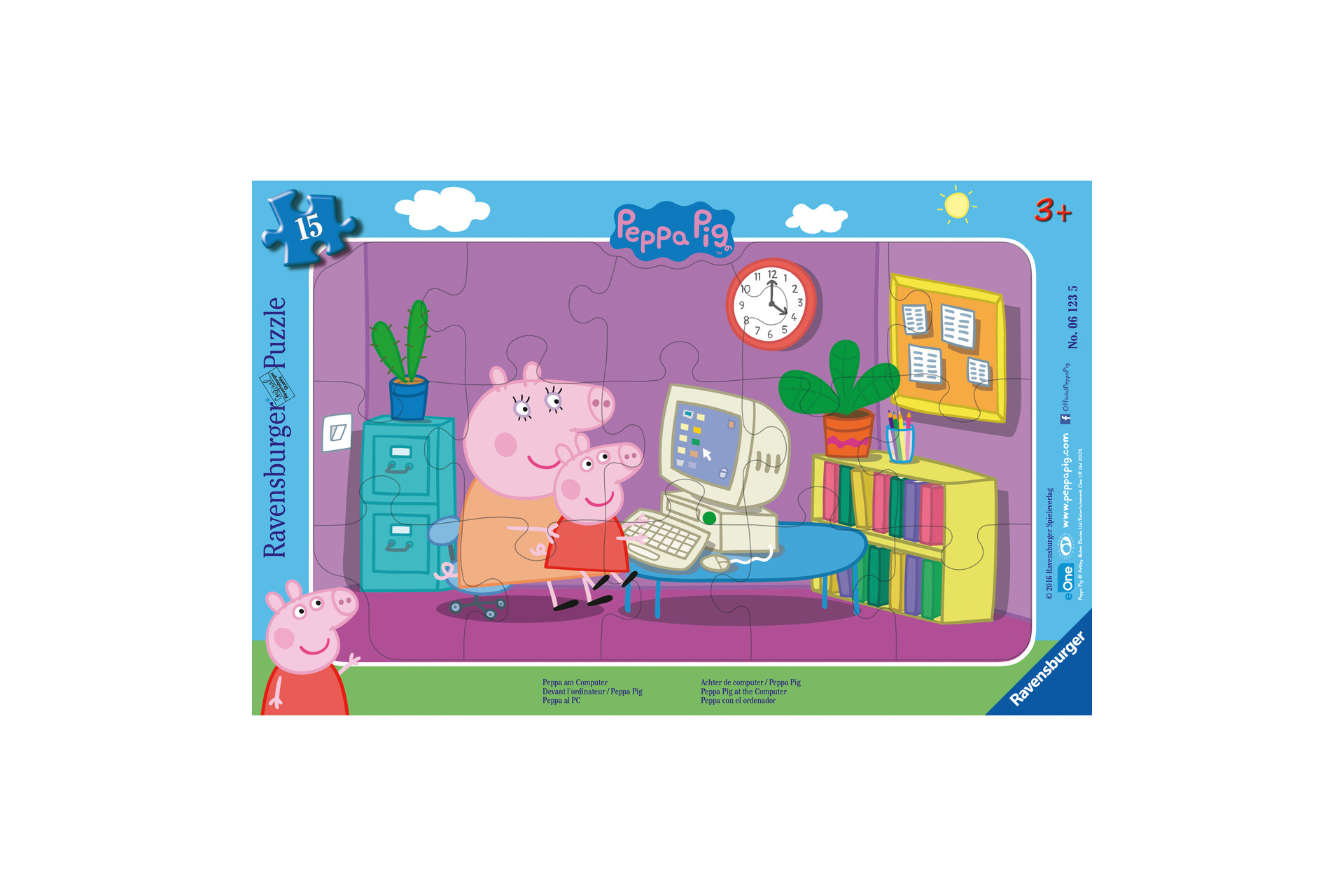 Acheter Puzzle 15 Pièces - Peppa Pig - Devant L'ordinateur - Ravensburger
