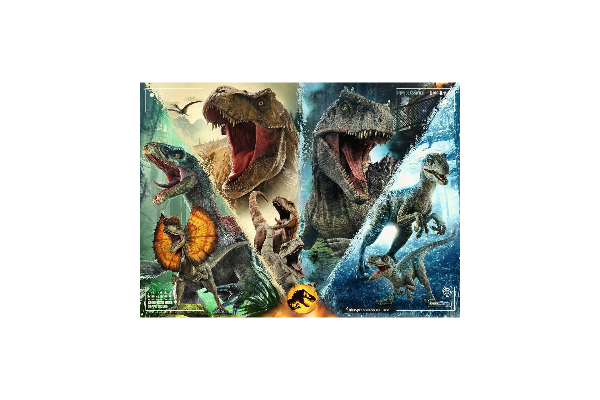 Acheter Puzzle 100 Pièces Xxl - Les Espèces De Dinosaures / Jurassic World 3