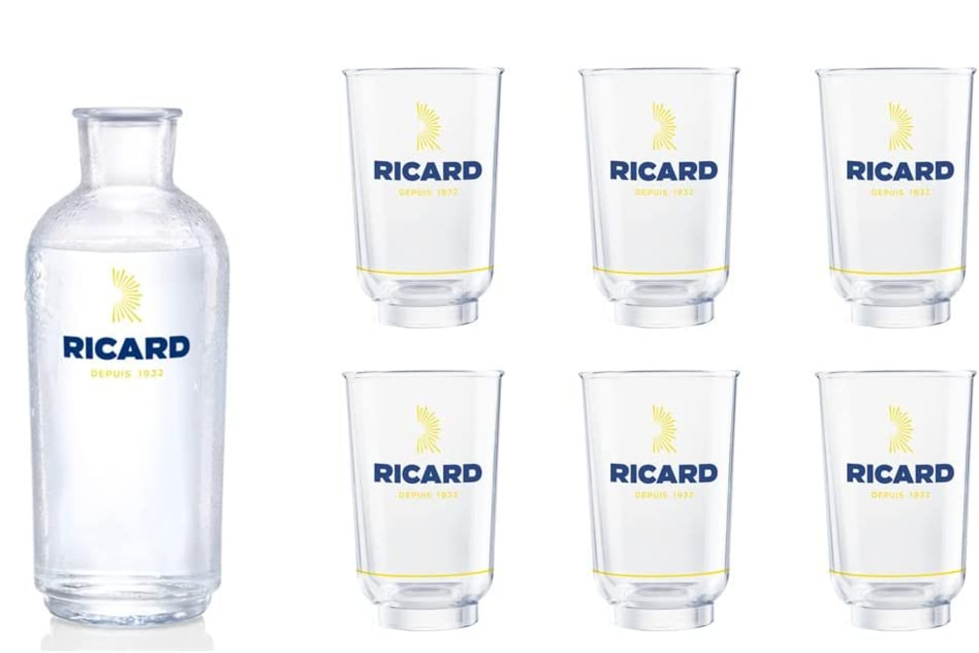 Acheter RICARD Pastis de Marseille 70cl + 6 verres + Carafe